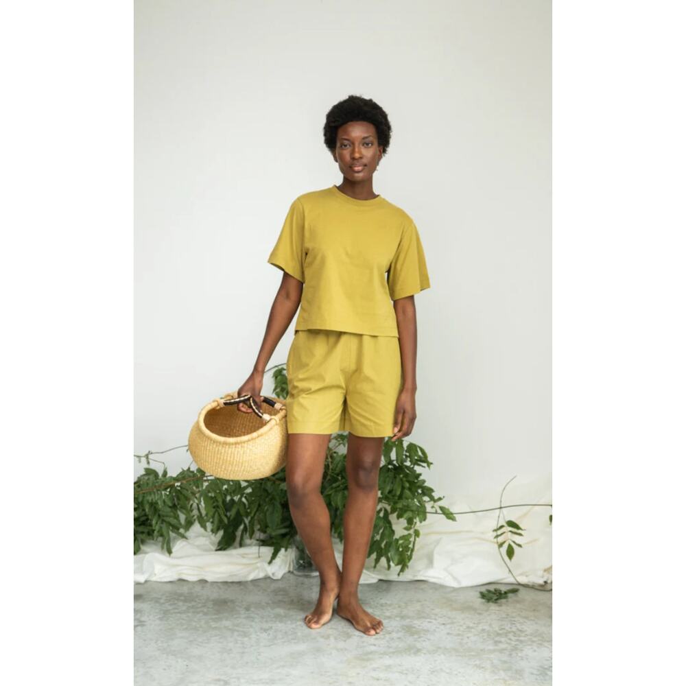 Beaumont Organics Gilma Jane Organic Cotton Short Bright Olive Womens Large New